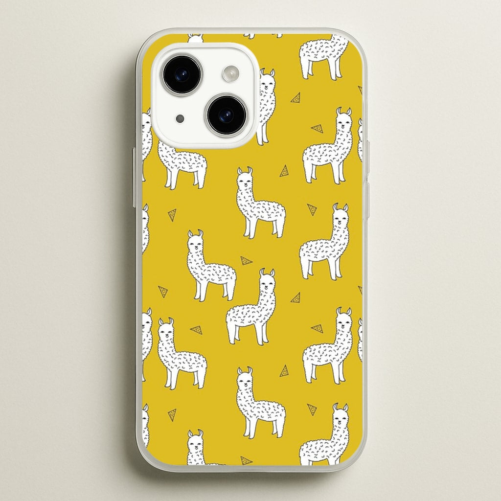 Mustard Alpaca Pattern - Phone Case for iPhone 14