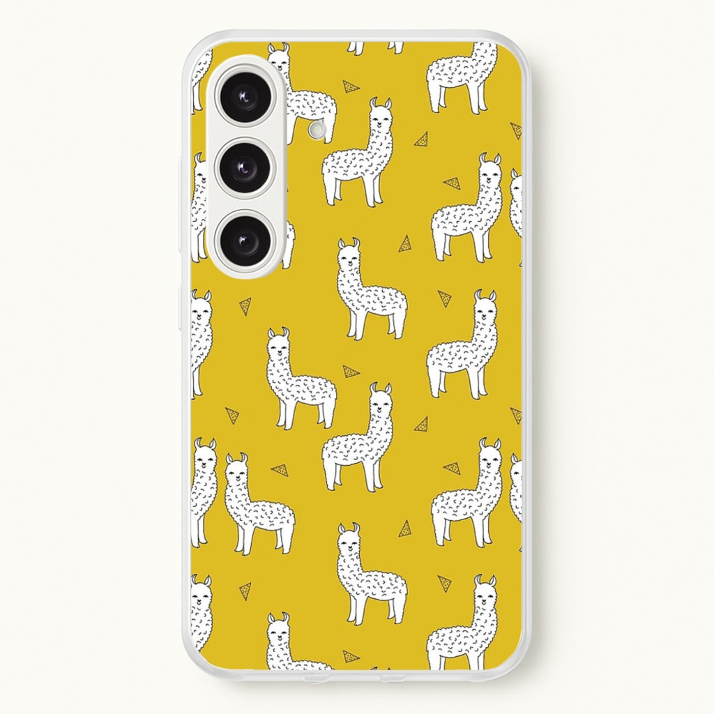 Mustard Alpaca Pattern - Phone Case for Galaxy S24