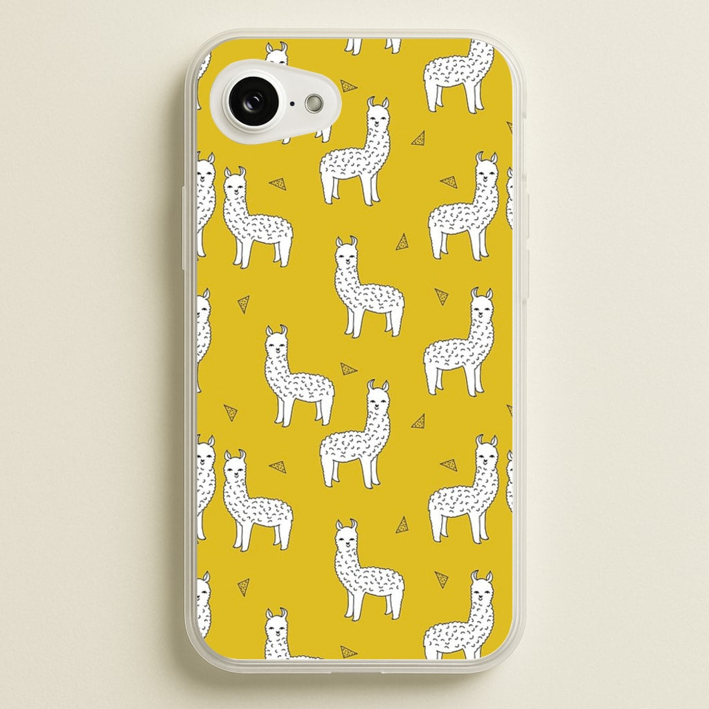 Mustard Alpaca Pattern - Phone Case for iPhone 16e