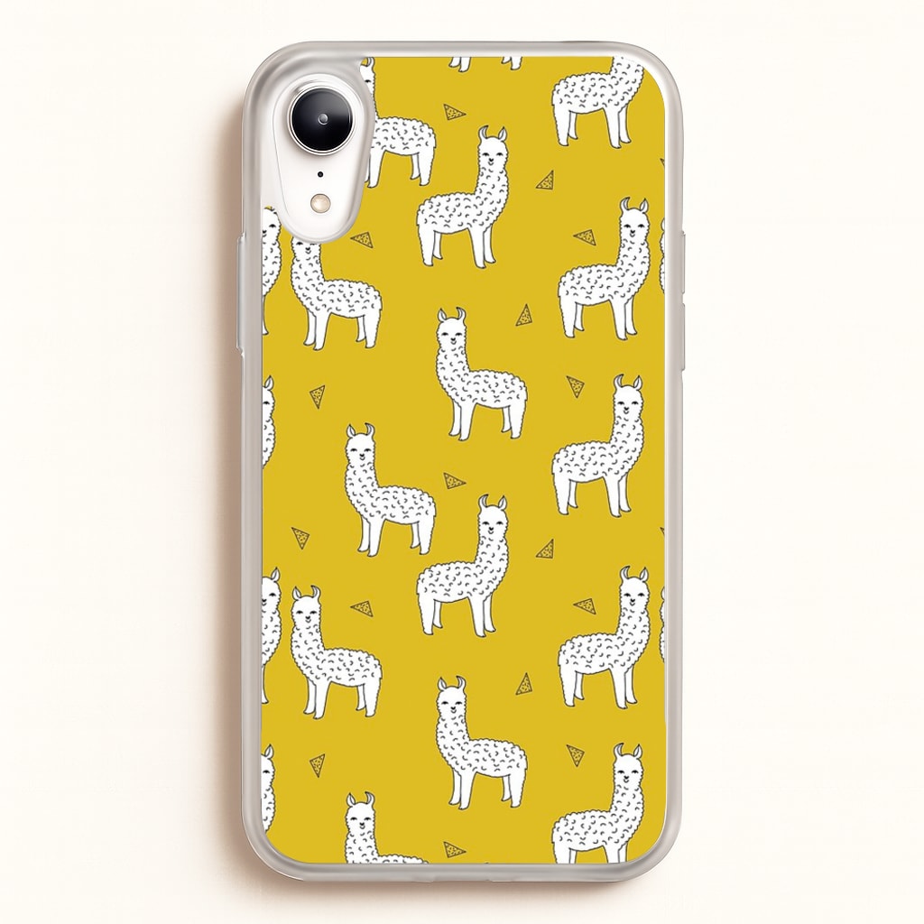 Mustard Alpaca Pattern - Phone Case for iPhone XR
