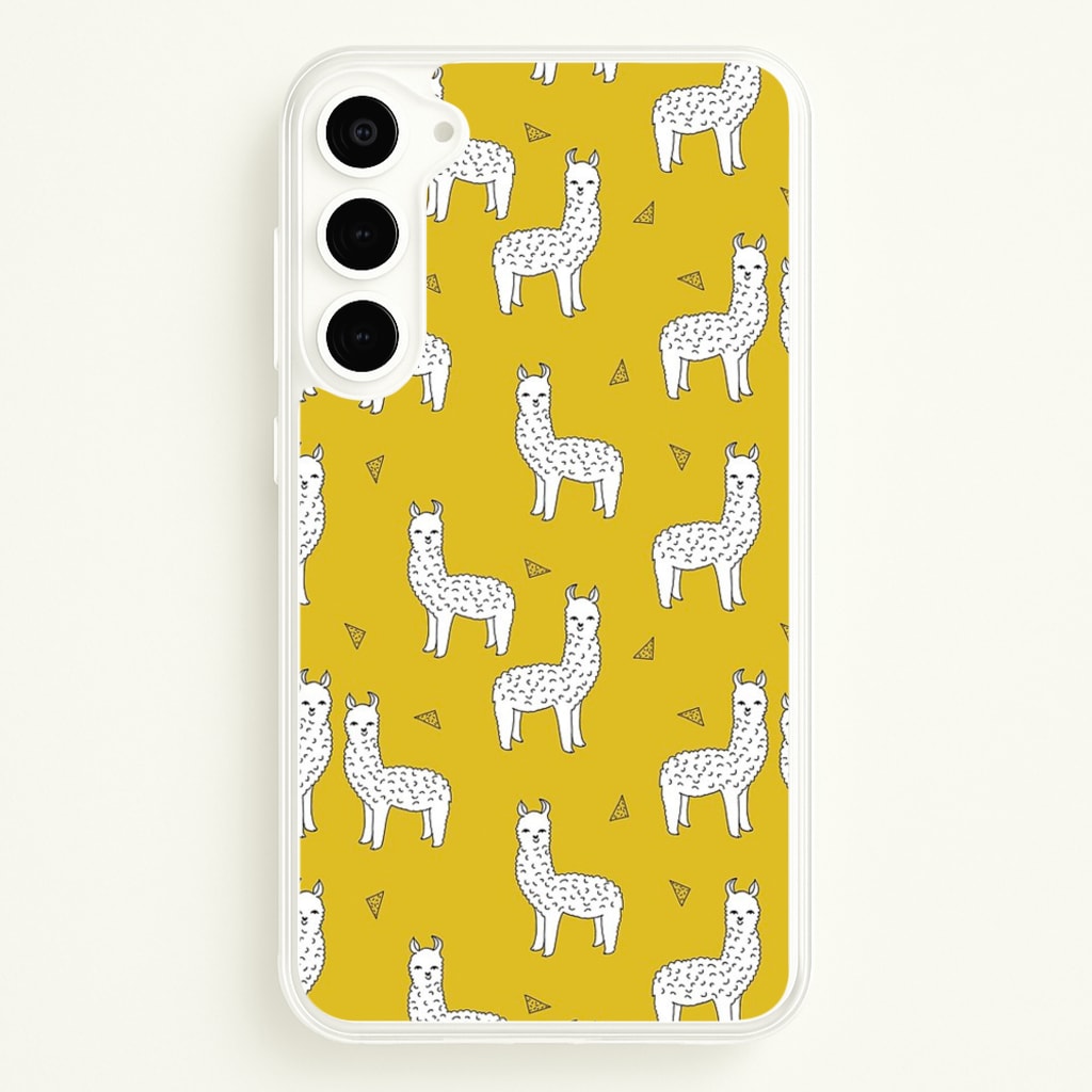 Mustard Alpaca Pattern - Phone Case for Galaxy S23