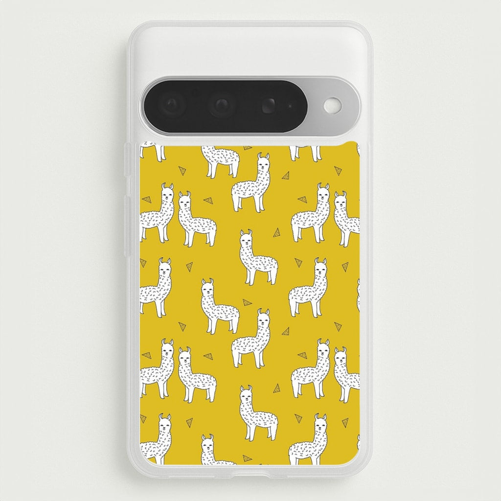 Mustard Alpaca Pattern Phone Case for Google Pixel 10 Pro XL