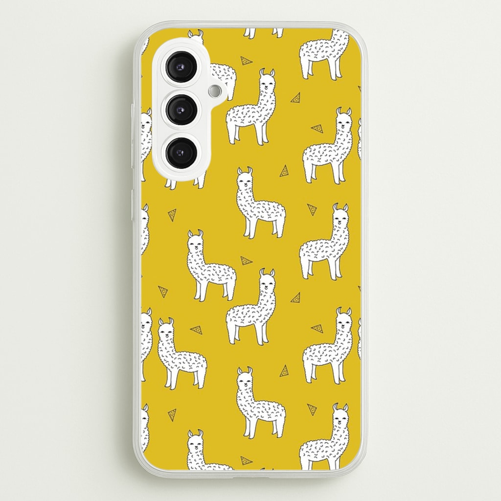 Mustard Alpaca Pattern - Phone Case for Galaxy S23FE