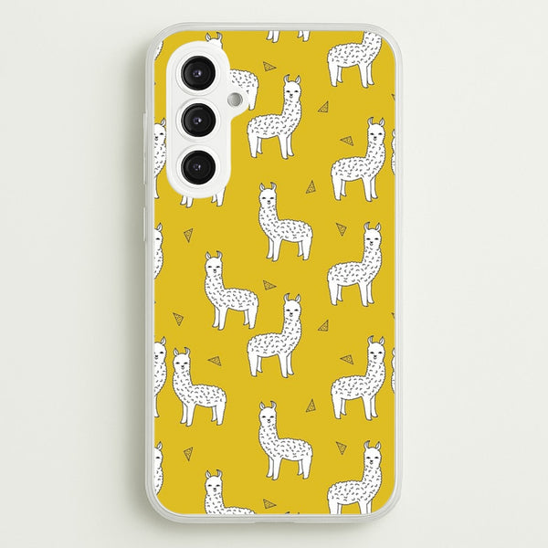 Mustard Alpaca Pattern - Phone Case for Galaxy S23FE