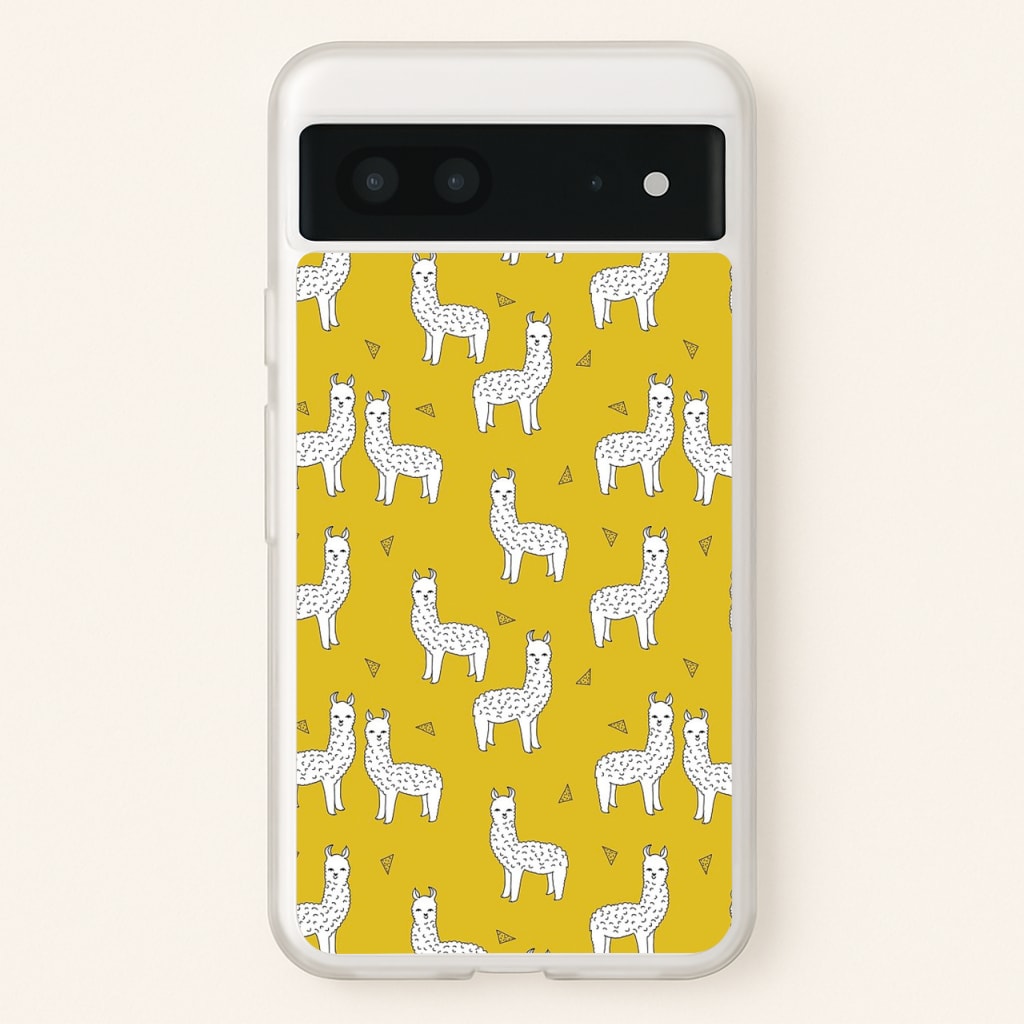 Mustard Alpaca Pattern - Phone Case for Google Pixel 7