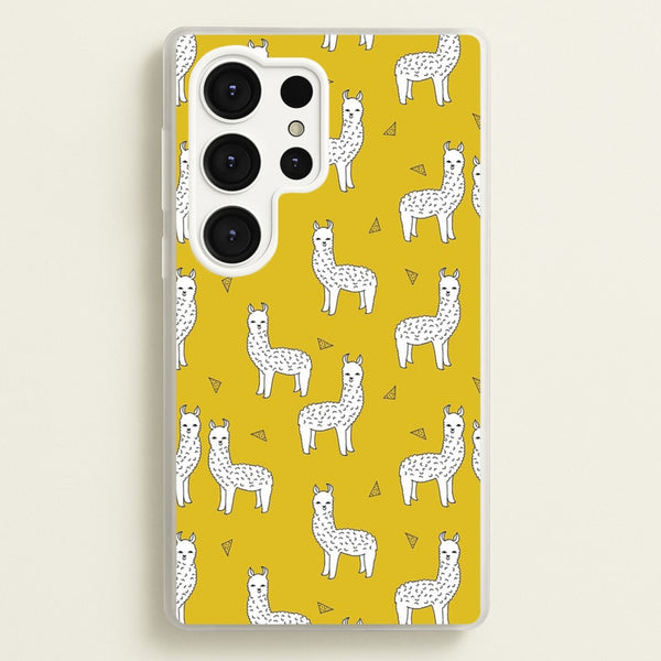 Mustard Alpaca Pattern - Phone Case for Galaxy S25 Ultra