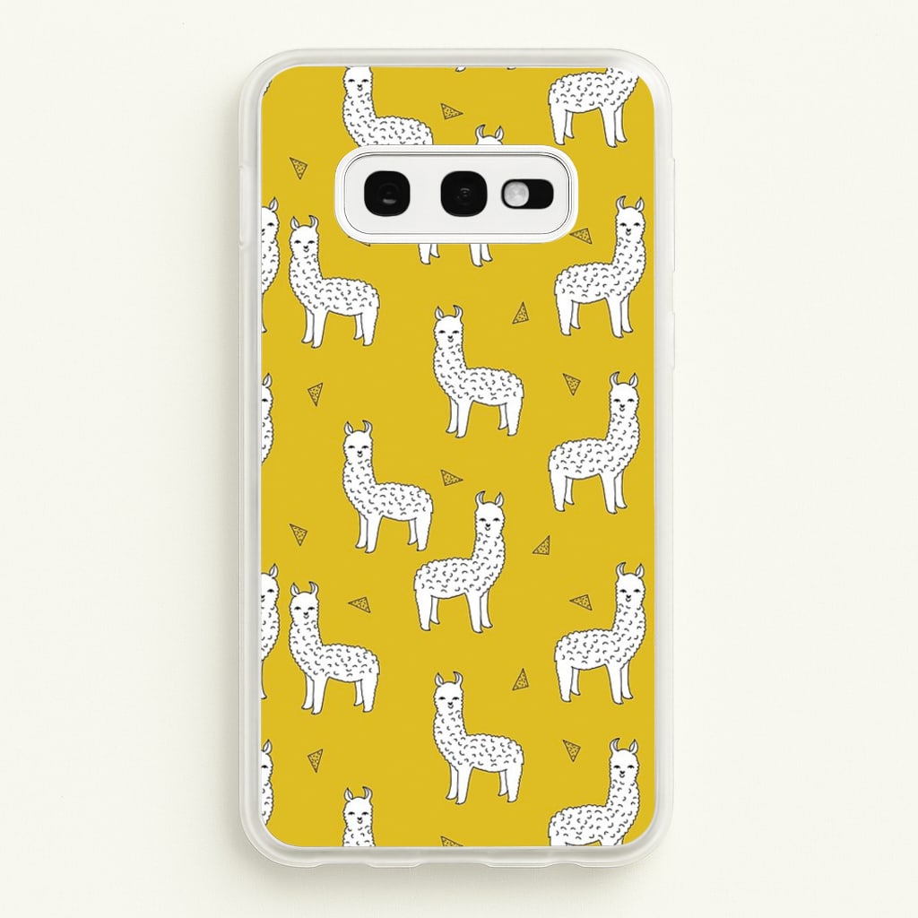 Mustard Alpaca Pattern - Phone Case for Galaxy S10e