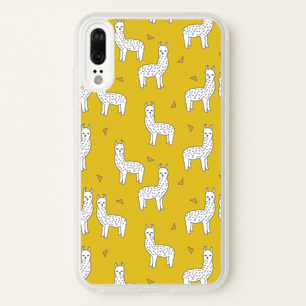 Mustard Alpaca Pattern - Phone Case for Huawei P20