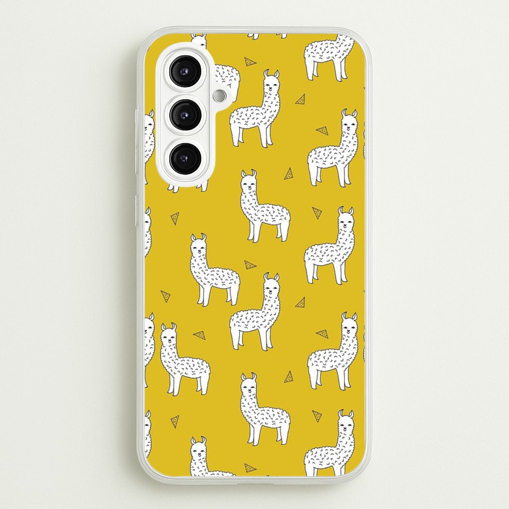 Mustard Alpaca Pattern - Phone Case for Galaxy A16