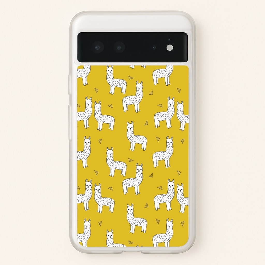 Mustard Alpaca Pattern - Phone Case for Google Pixel 6