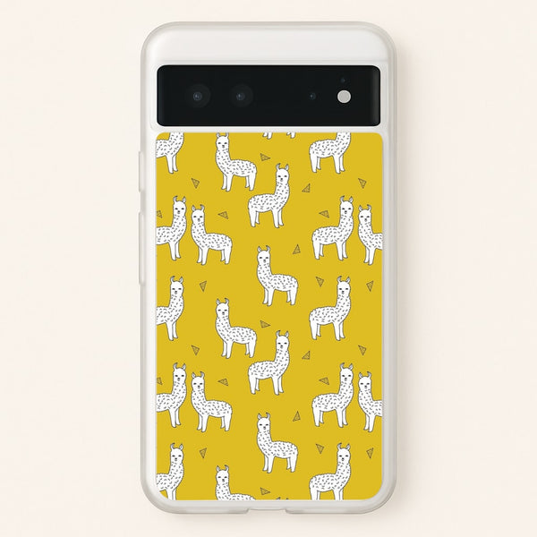 Mustard Alpaca Pattern - Phone Case for Google Pixel 6