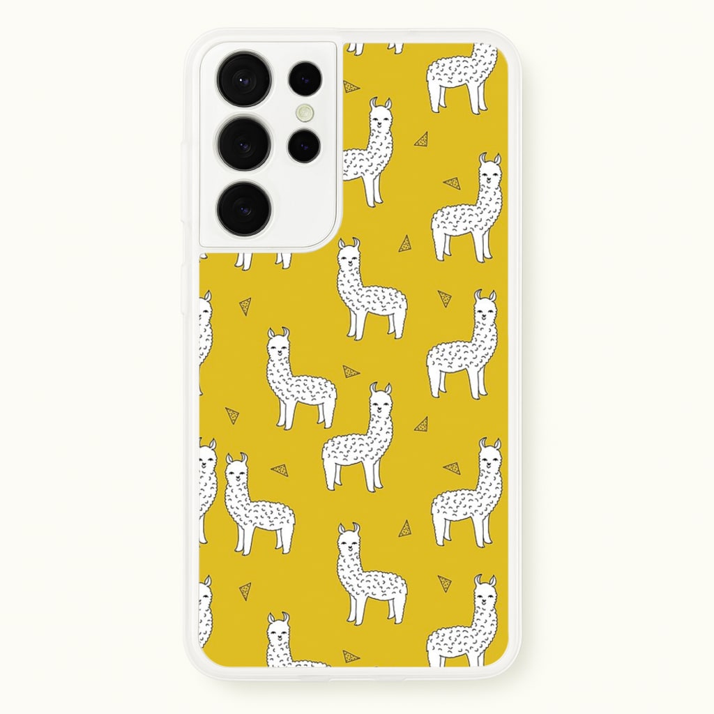 Mustard Alpaca Pattern - Phone Case for Galaxy S21 Ultra