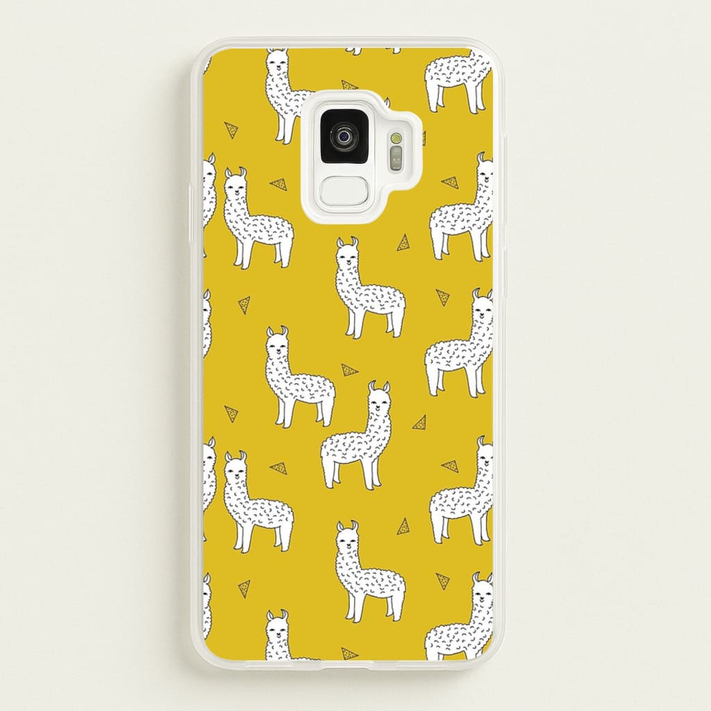 Mustard Alpaca Pattern - Phone Case for Galaxy S9