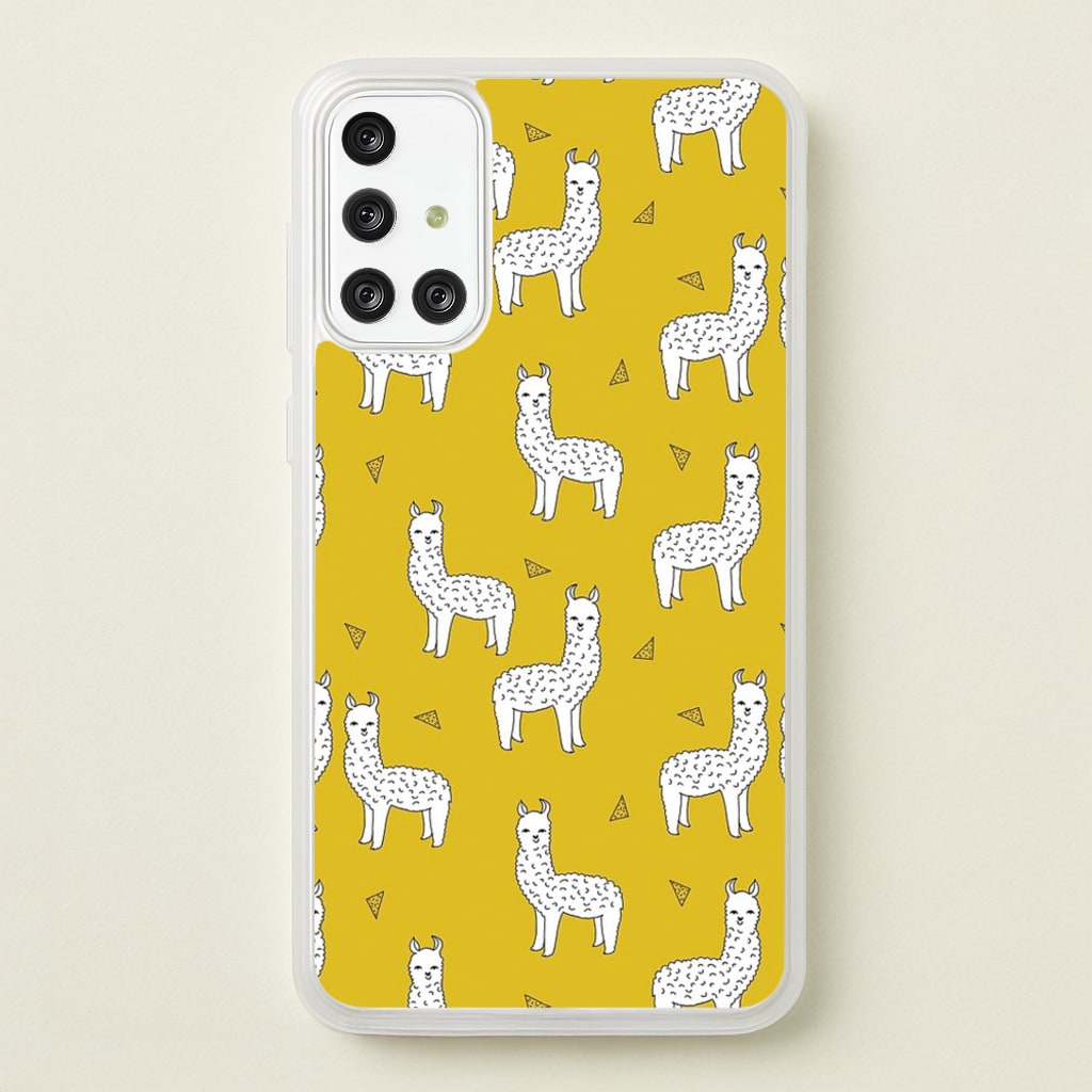 Mustard Alpaca Pattern - Phone Case for Galaxy A71