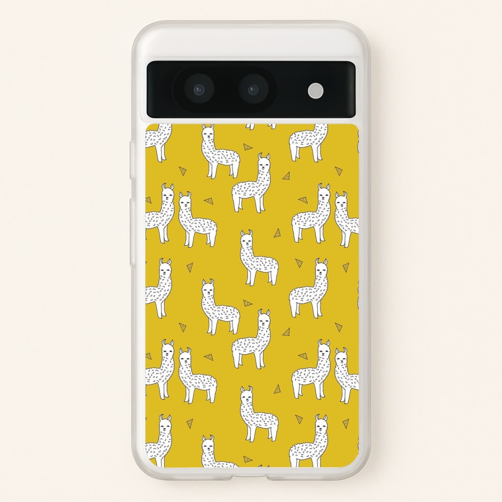 Mustard Alpaca Pattern - Phone Case for Google Pixel 8a