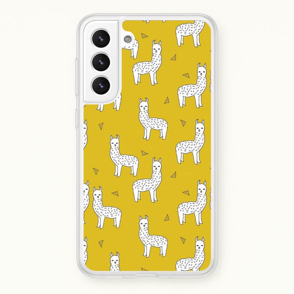 Mustard Alpaca Pattern - Phone Case for Galaxy S21FE