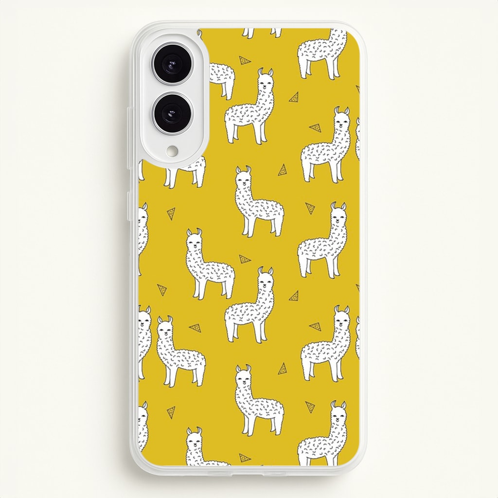 Mustard Alpaca Pattern - Phone Case for Galaxy S25 Edge