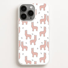 Pale Pink Alpaca Pattern Phone Case