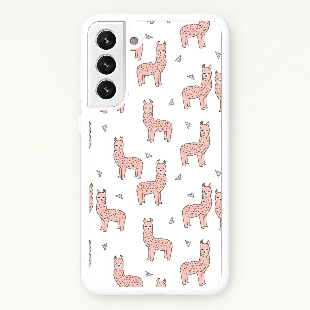 Pale Pink Alpaca Pattern - Phone Case for Galaxy S22 Plus