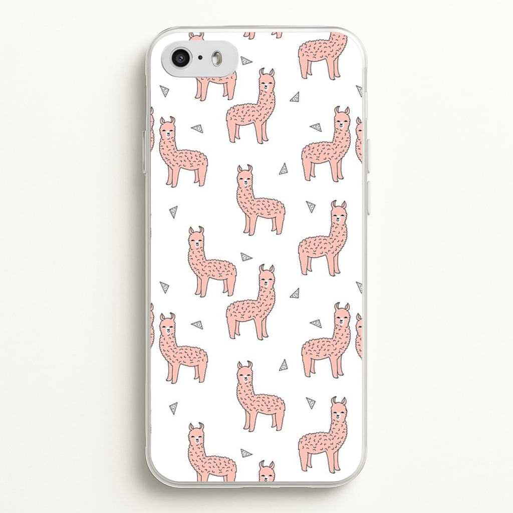 Pale Pink Alpaca Pattern - Phone Case for iPhone 5 / 5s / SE 2016