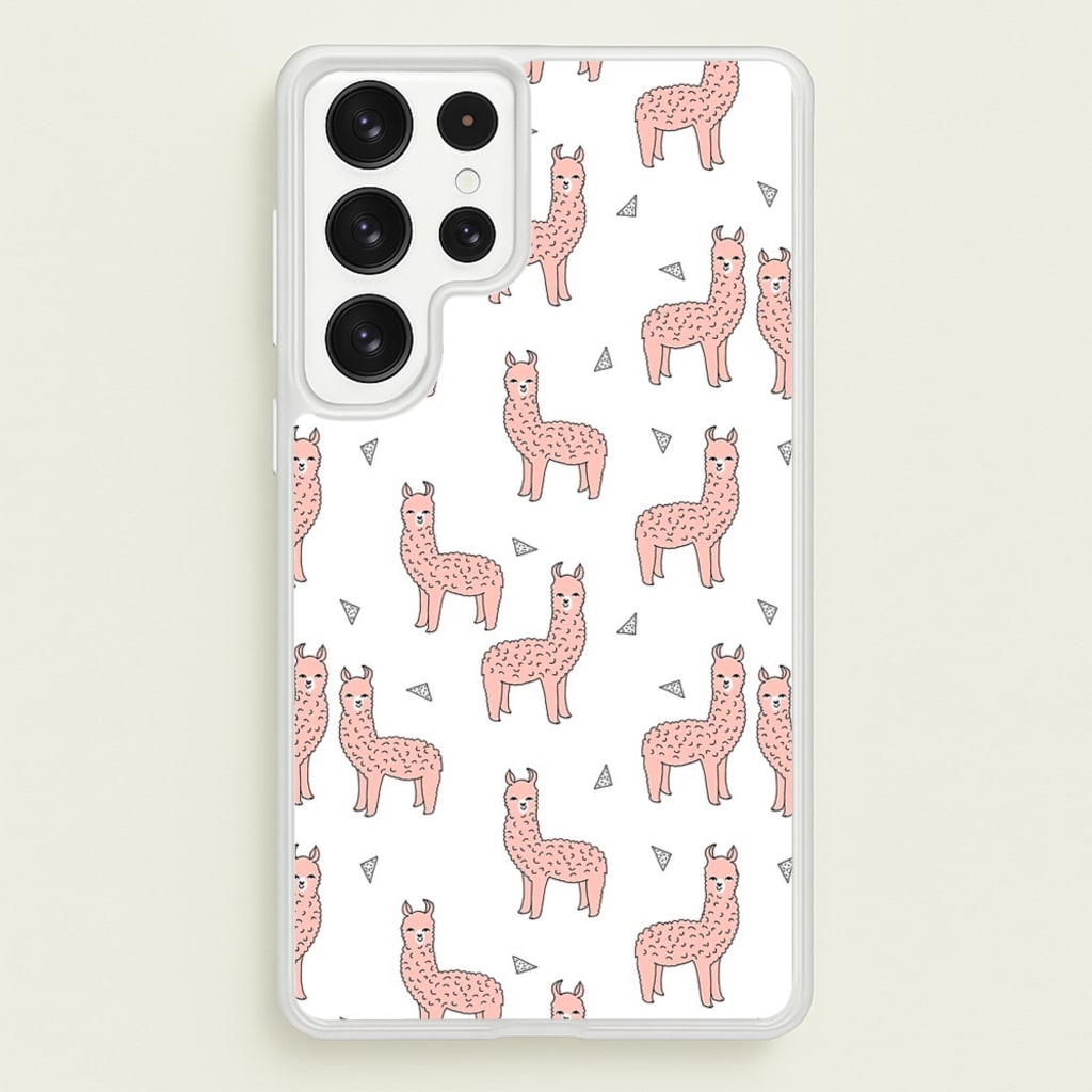 Pale Pink Alpaca Pattern - Phone Case for Galaxy S22 Ultra