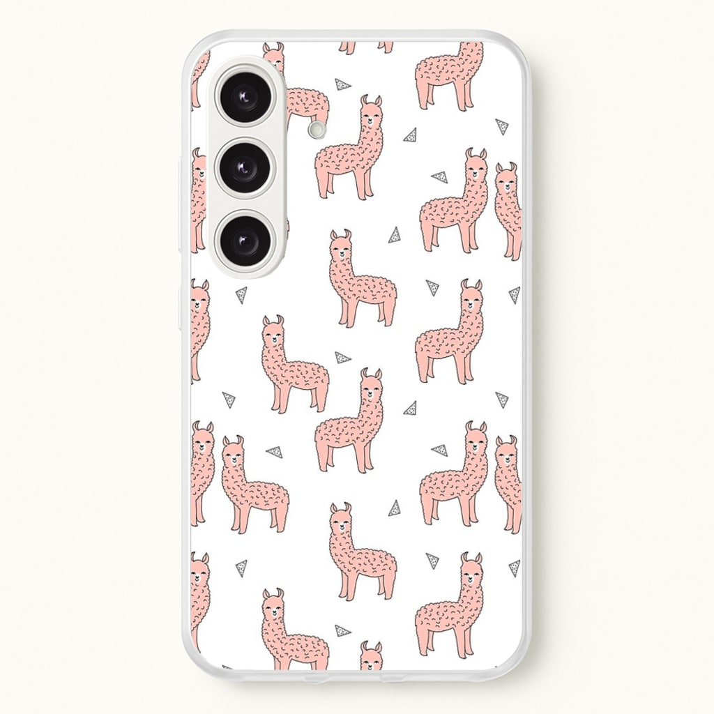 Pale Pink Alpaca Pattern - Phone Case for Galaxy S25