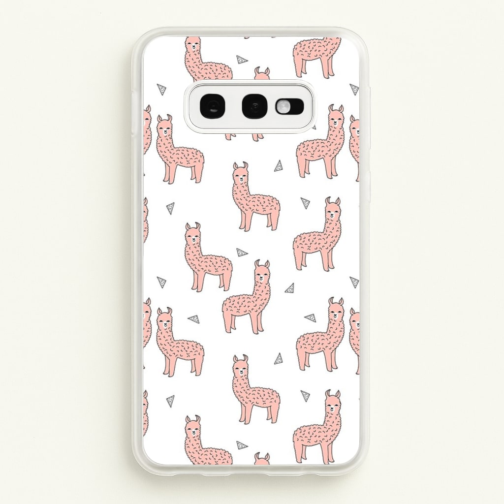 Pale Pink Alpaca Pattern - Phone Case for Galaxy S10e