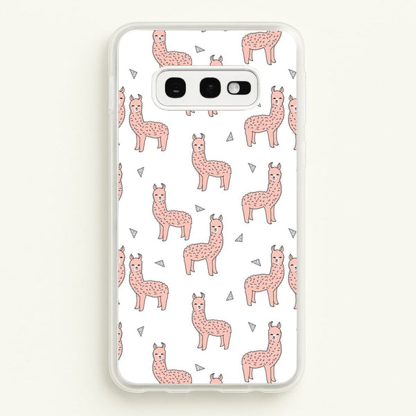 Pale Pink Alpaca Pattern - Phone Case for Galaxy S10e