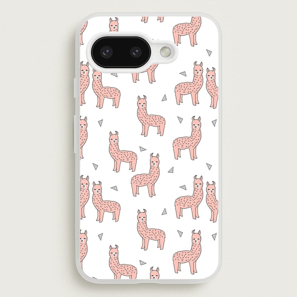 Pale Pink Alpaca Pattern - Phone Case for Google Pixel 9a