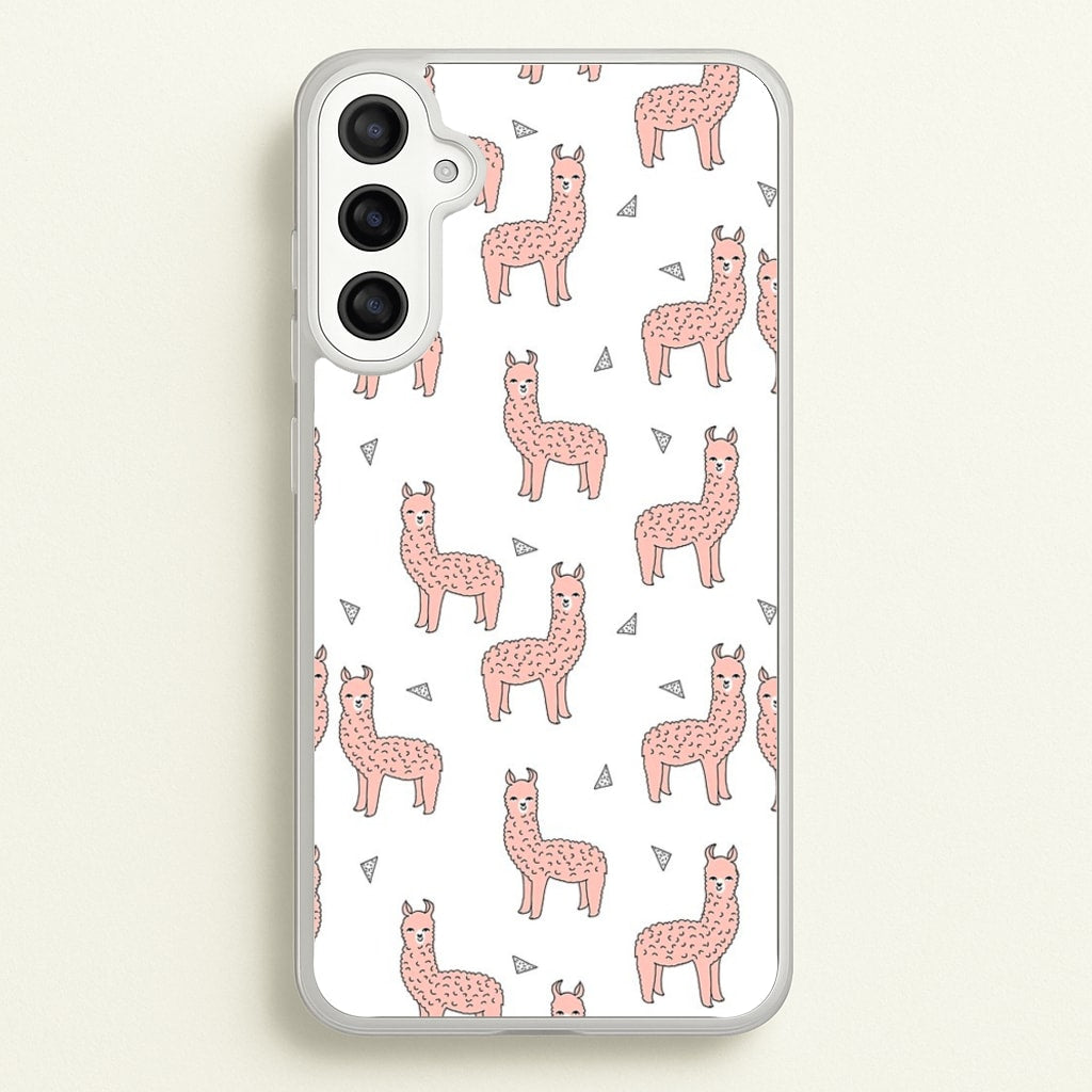 Pale Pink Alpaca Pattern - Phone Case for Galaxy A36