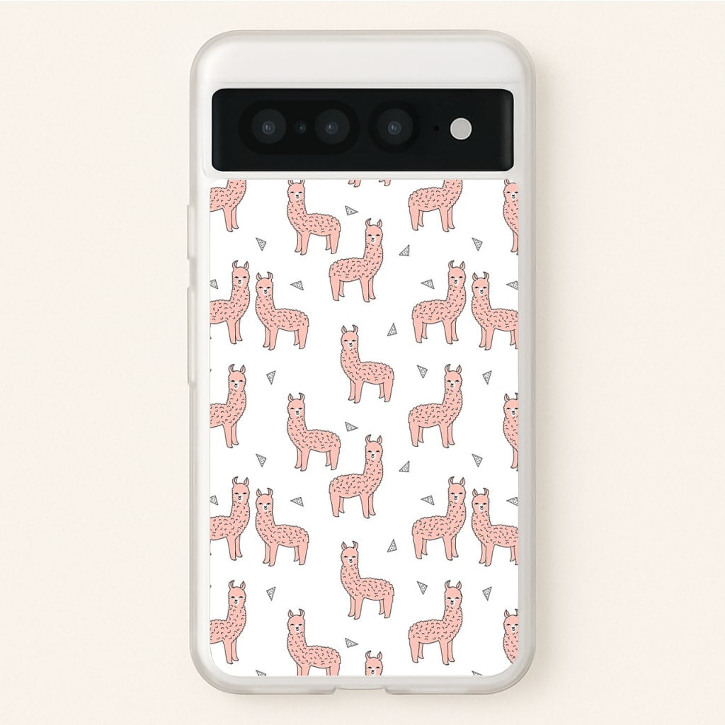 Pale Pink Alpaca Pattern - Phone Case for Google Pixel 7 Pro