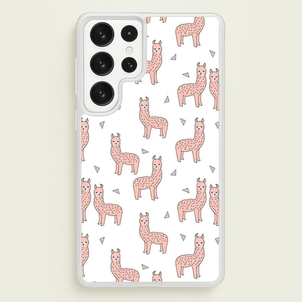 Pale Pink Alpaca Pattern - Phone Case for Galaxy S23 Ultra