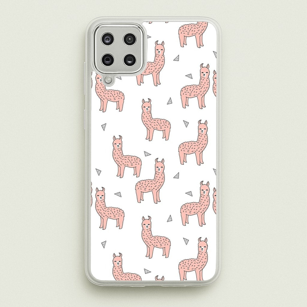 Pale Pink Alpaca Pattern - Phone Case for Galaxy A12