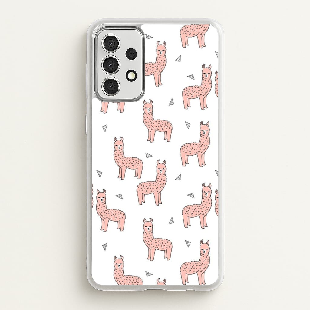 Pale Pink Alpaca Pattern - Phone Case for Galaxy A52 / A52s