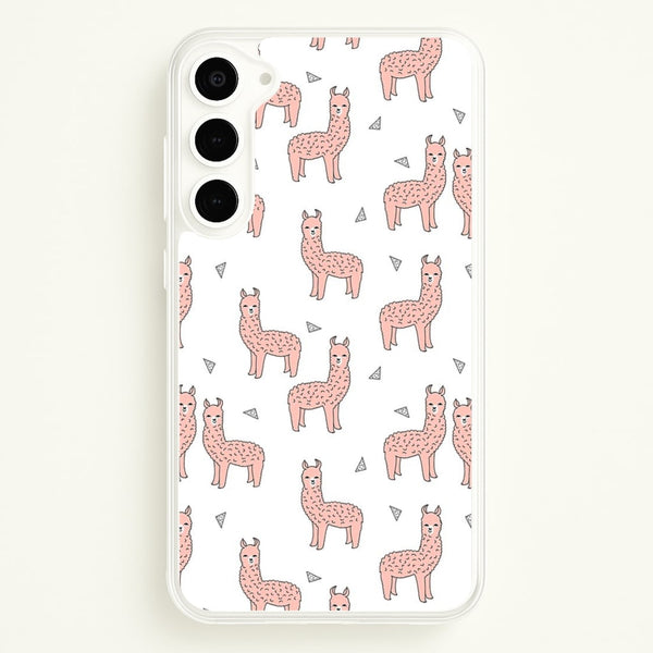 Pale Pink Alpaca Pattern - Phone Case for Galaxy S23 Plus