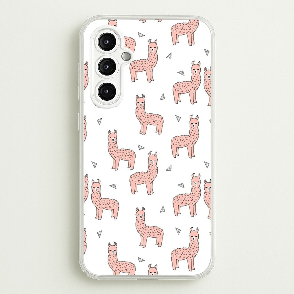 Pale Pink Alpaca Pattern - Phone Case for Galaxy A14