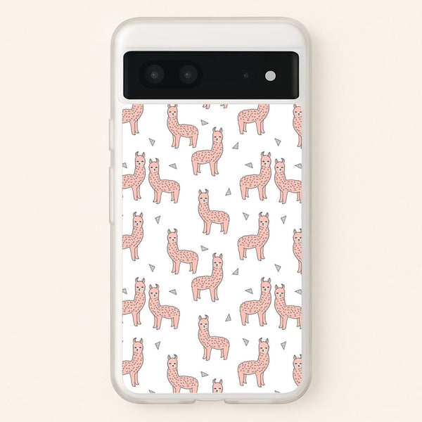 Pale Pink Alpaca Pattern - Phone Case for Google Pixel 7