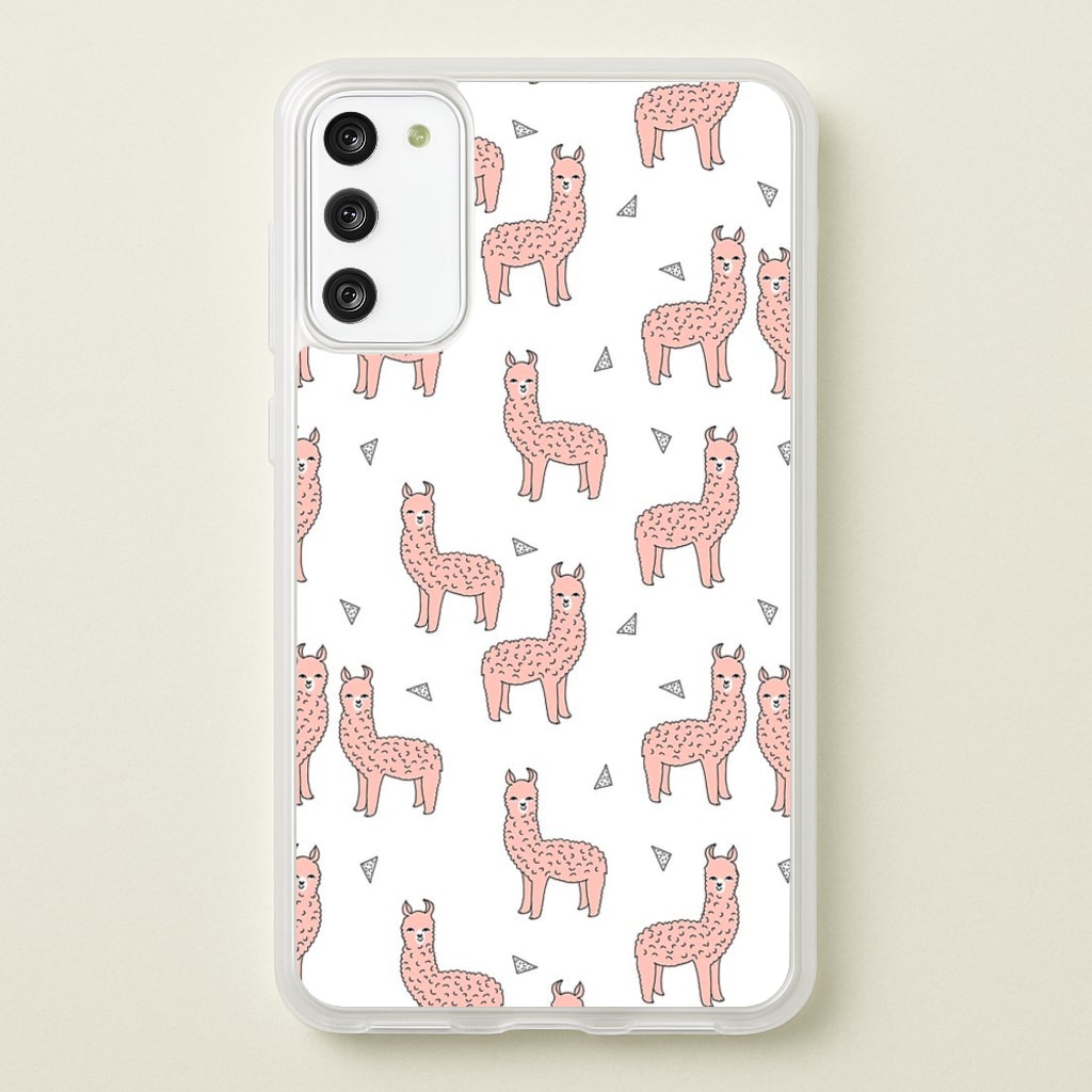 Pale Pink Alpaca Pattern - Phone Case for Galaxy S20FE