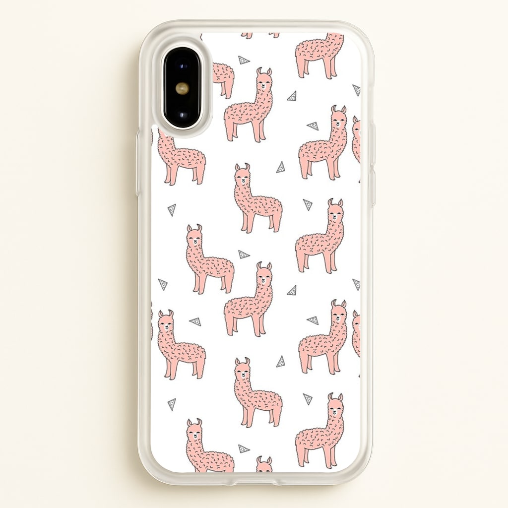 Pale Pink Alpaca Pattern - Phone Case for iPhone X / XS