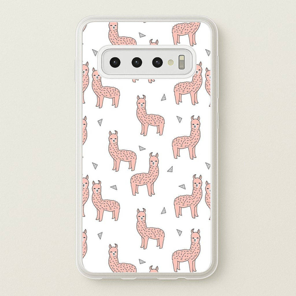 Pale Pink Alpaca Pattern - Phone Case for Galaxy S10