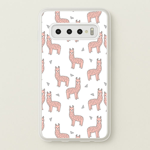 Pale Pink Alpaca Pattern - Phone Case for Galaxy S10