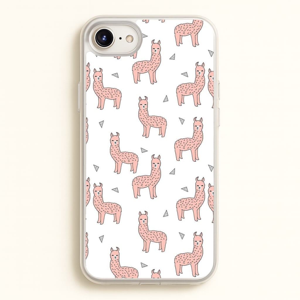 Pale Pink Alpaca Pattern - Phone Case for iPhone 6 Plus / 7 Plus / 8 Plus