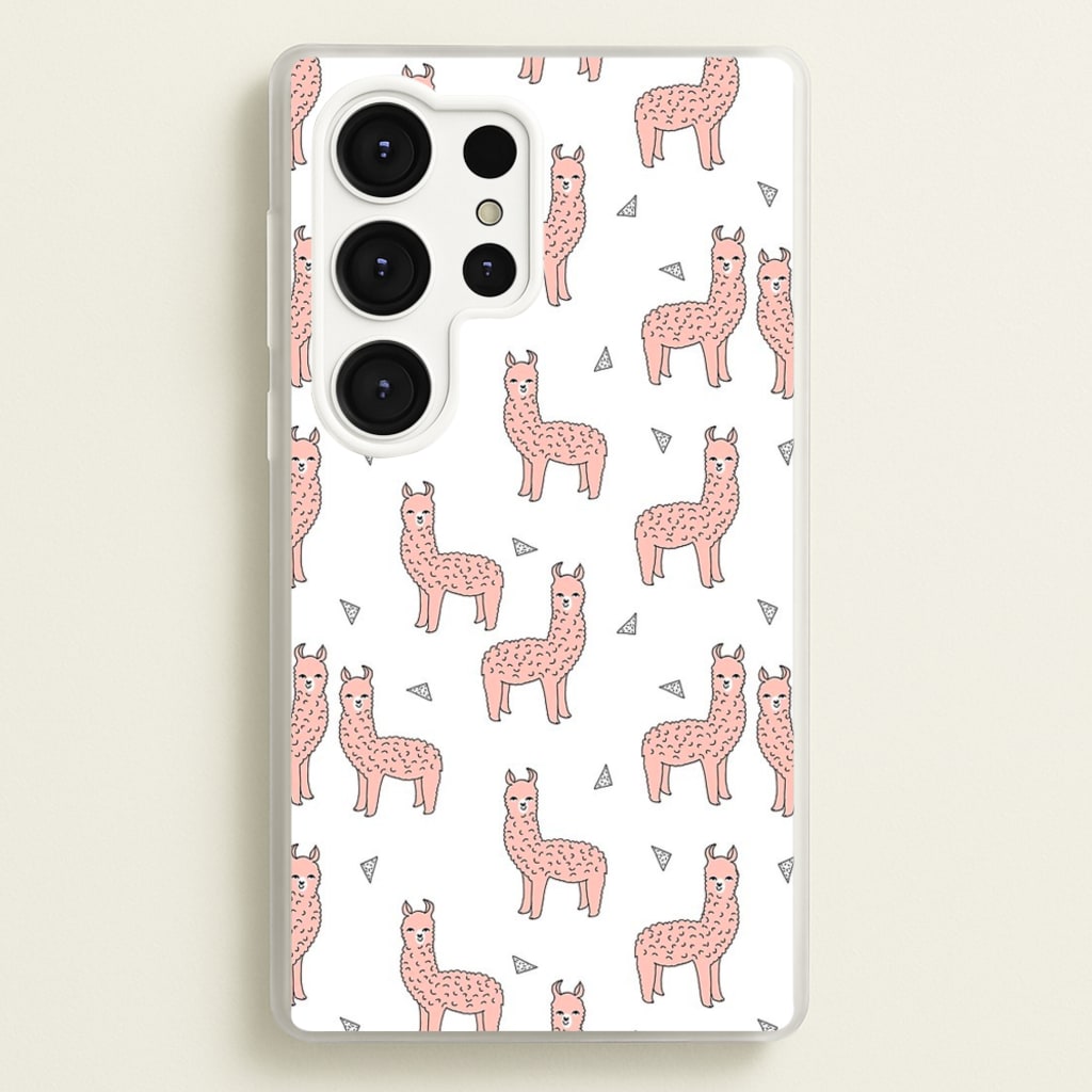 Pale Pink Alpaca Pattern - Phone Case for Galaxy S25 Ultra