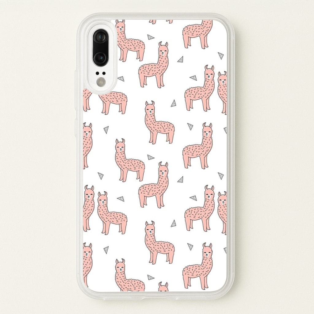 Pale Pink Alpaca Pattern - Phone Case for Huawei P20