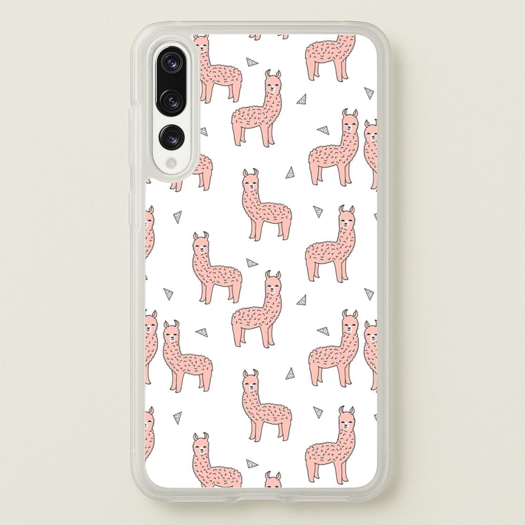 Pale Pink Alpaca Pattern - Phone Case for Huawei P20 Pro