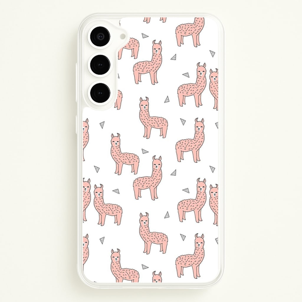 Pale Pink Alpaca Pattern - Phone Case for Galaxy S23