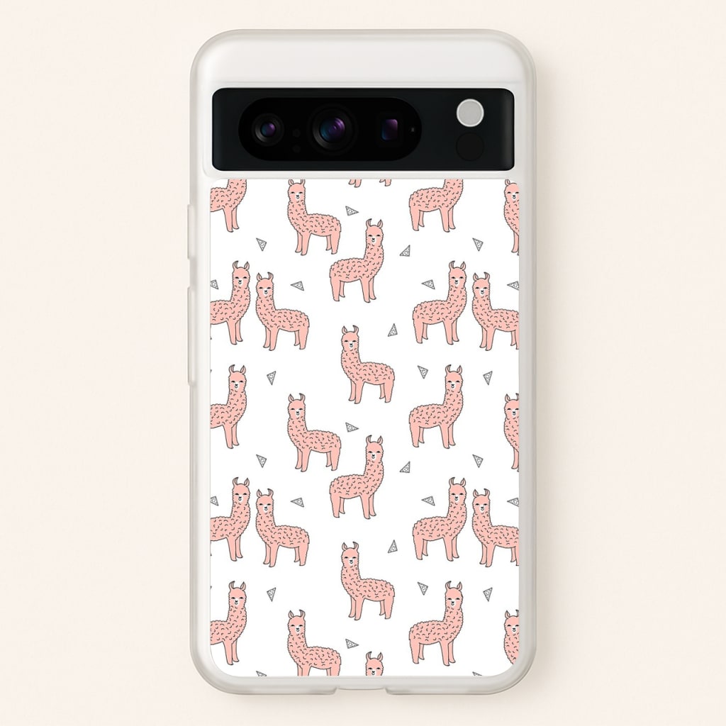 Pale Pink Alpaca Pattern - Phone Case for Google Pixel 8 Pro