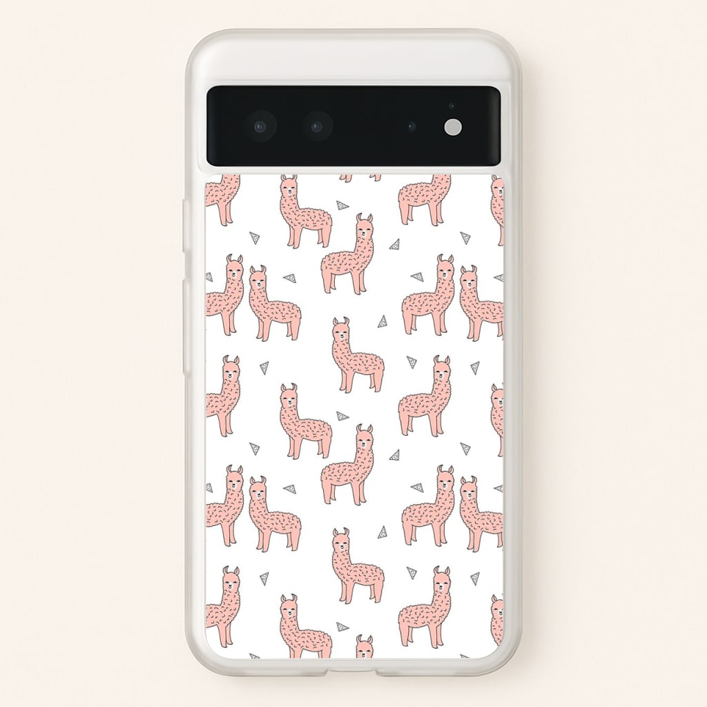 Pale Pink Alpaca Pattern - Phone Case for Google Pixel 6