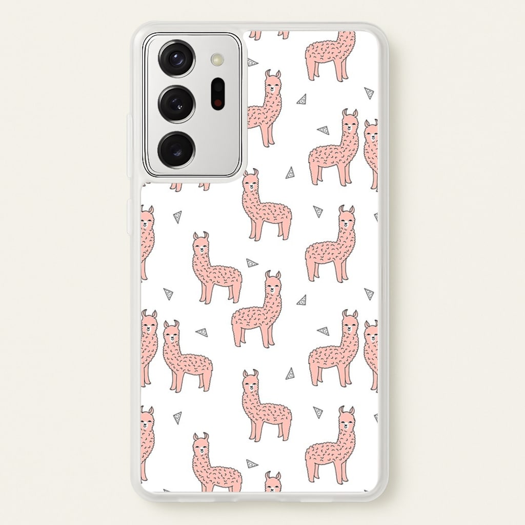 Pale Pink Alpaca Pattern - Phone Case for Galaxy Note 20 Ultra