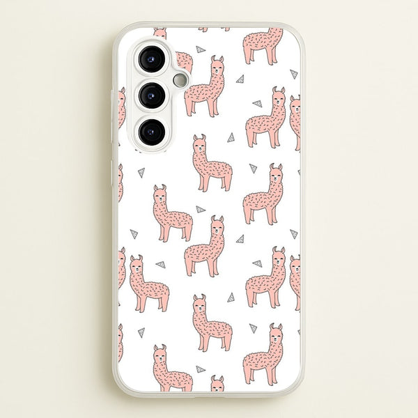 Pale Pink Alpaca Pattern - Phone Case for Galaxy A54
